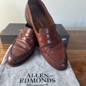 Allen Edmonds Chestnut Brown Leather Penny Loafers